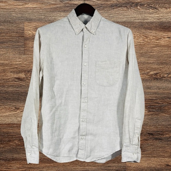 J.CREW Other - J Crew Irish Linen Baird McNutt Shirt Mens XL Slim Tan Long Sleeve Button Down
